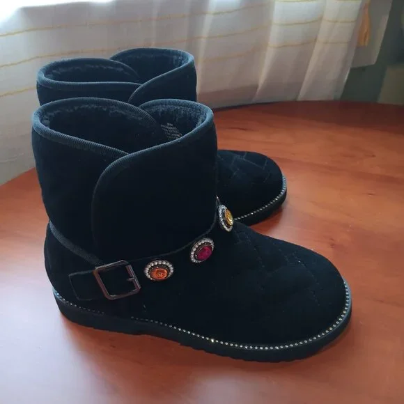 NWT Kids Kurt Geiger Suede Quilted and Jeweled Mini Orson Bootie - Picture 6 of 10